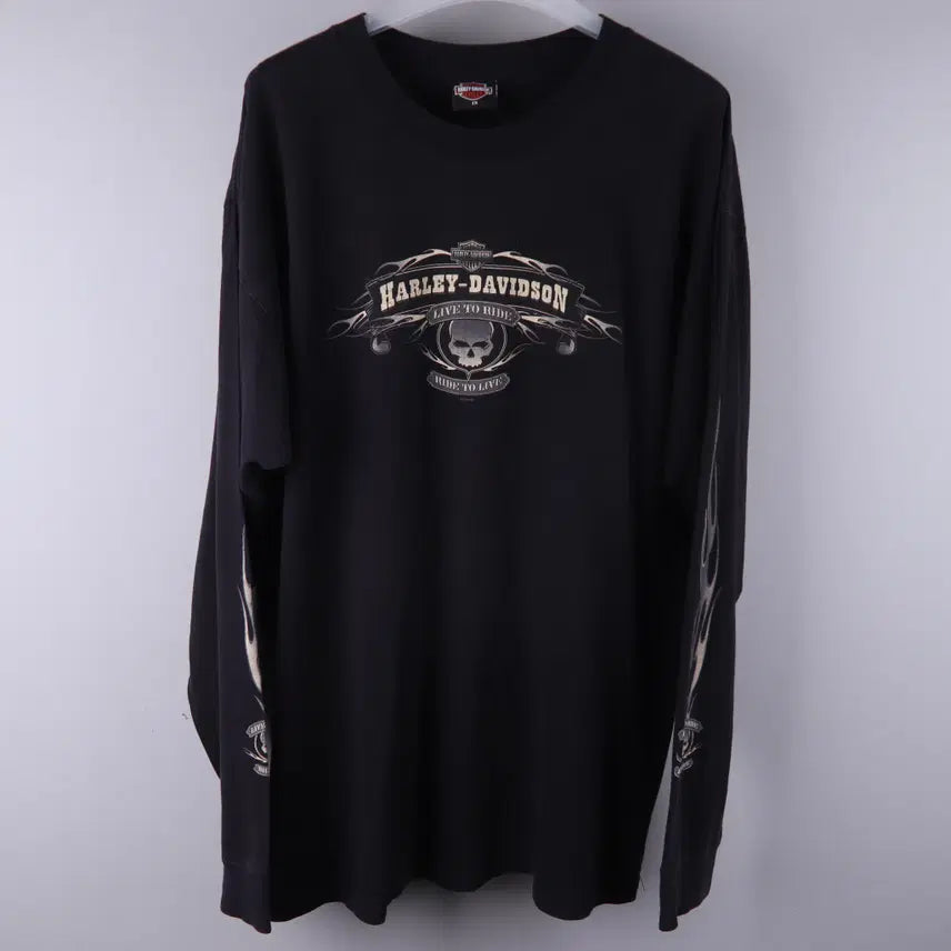 [BUNJANG] Harley-Davidson Vintage Long Sleeve T-Shirt Black (2XL) / 할리데이비슨 빈티지 롱슬리비 긴팔티 블랙 (2X)
