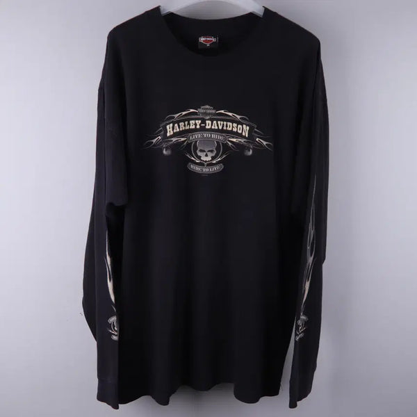[BUNJANG] Harley-Davidson Vintage Long Sleeve T-Shirt Black (2XL) / 할리데이비슨 빈티지 롱슬리비 긴팔티 블랙 (2X)