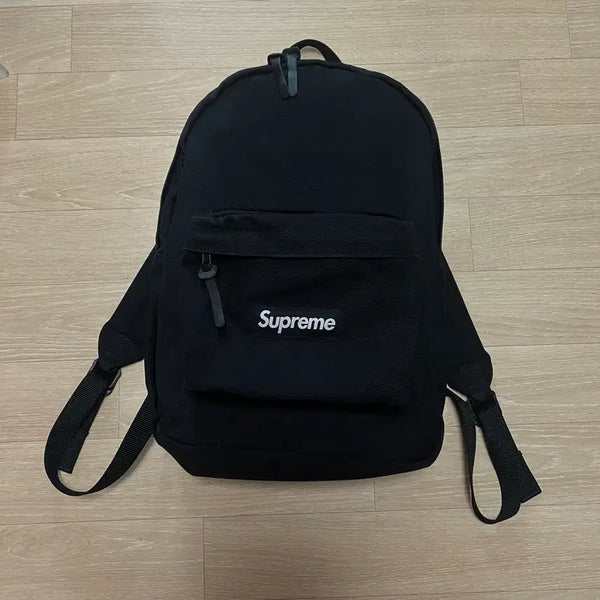 [BUNJANG] Supreme Canvas Backpack Black / 슈프림 캔버스 백팩 블랙
