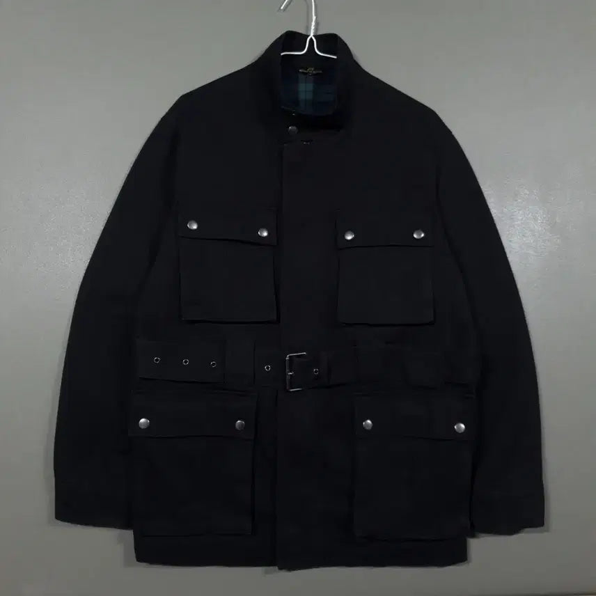 [BUNJANG] LOHNT 20FW Utility Pocket Belted Cotton Safari Jacket Black / L) LOHNT 론트 신형 20FW 유틸리티 포켓 벨티드 코튼 041 사파리 블랙 자켓