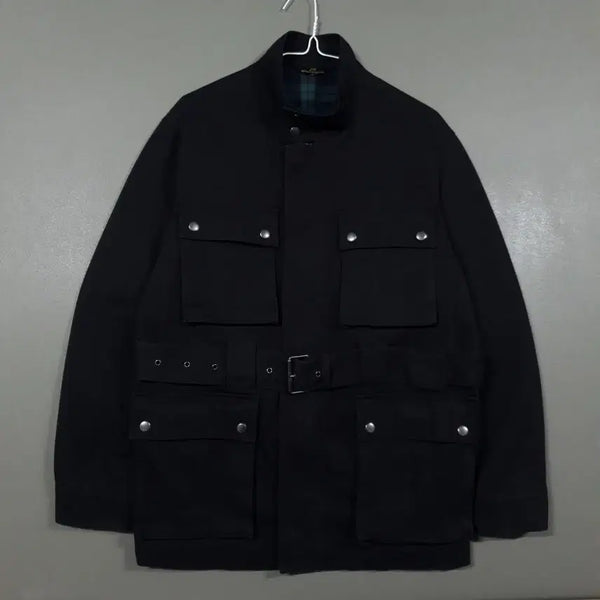 [BUNJANG] LOHNT 20FW Utility Pocket Belted Cotton Safari Jacket Black / L) LOHNT 론트 신형 20FW 유틸리티 포켓 벨티드 코튼 041 사파리 블랙 자켓