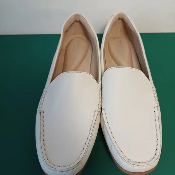 [BUNJANG] Rockport TruTech White Leather Driving Loafers Women's US 6.5 / [235] 락포트 트루테크 화이트 레더 드라이빙 여성로퍼