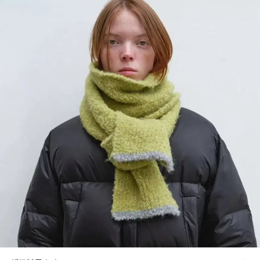 [BUNJANG] ENZ BLUES Bouclé Scarf Yellowish Green / 엔조블루스 부클 머플러 yellowish green