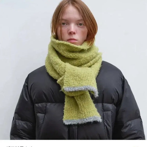 [BUNJANG] ENZ BLUES Bouclé Scarf Yellowish Green / 엔조블루스 부클 머플러 yellowish green