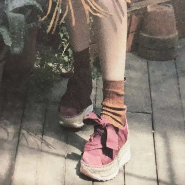 [BUNJANG] Thursday Island Gaimo Espadrilles Burgundy Ribbon Size 35 / 써스데이아일랜드 가이모 에스파드리유 35 버건디 리본