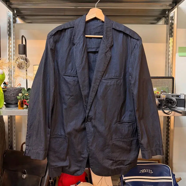 [BUNJANG] 80s-90s WORKSHOP BY Yohji Yamamoto One-Button Jacket / 80 ~ 90S WORKSHOP BY 요지야마모토 견장 원버튼 자켓 L XL