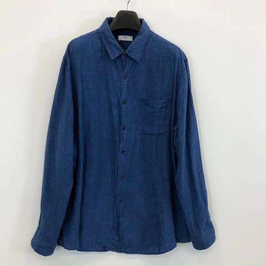[BUNJANG] Uniqlo Premium 100% Linen Shirt Navy / 유니클로 프리미엄 린넨 100% 셔츠 S 네이비