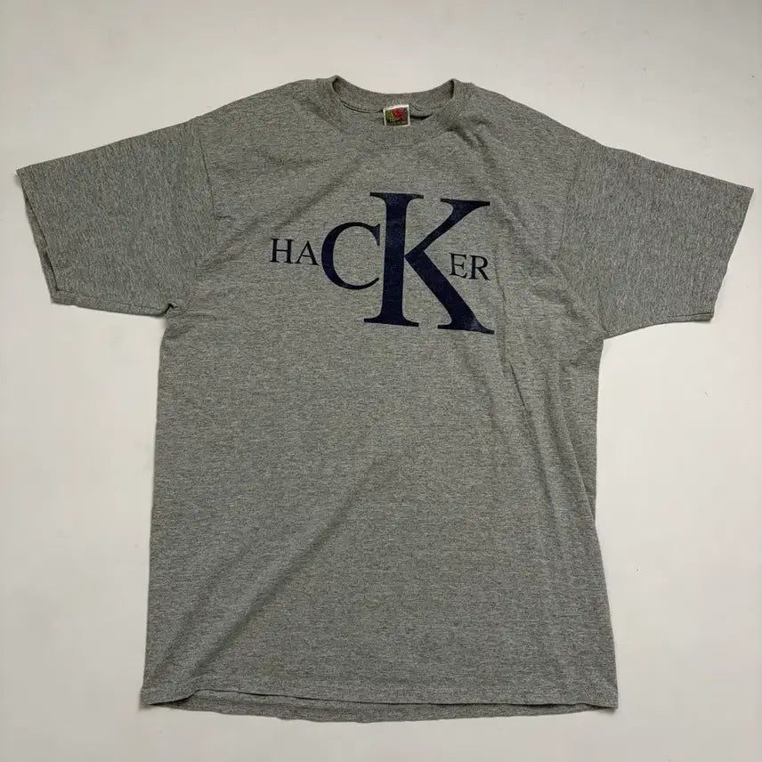 [BUNJANG] 90s Calvin Klein Parody T-Shirt (Grey, XL) / 90s CK Parody Tee (grey)