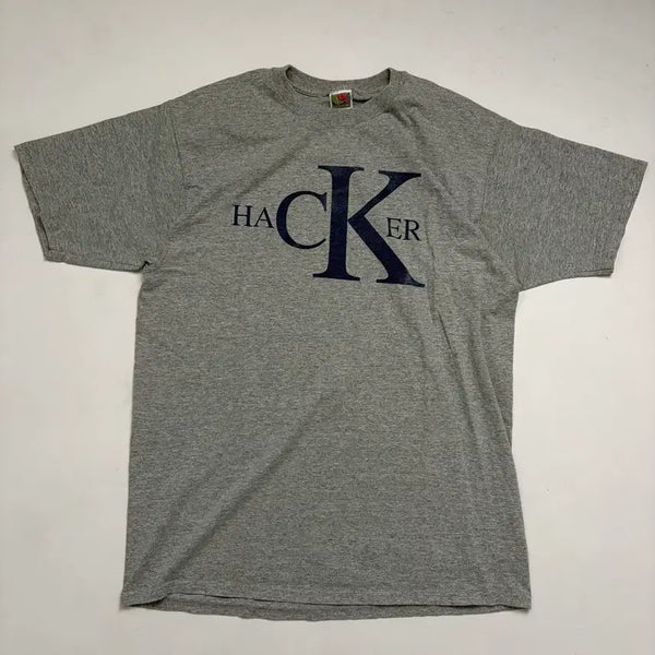 [BUNJANG] 90s Calvin Klein Parody T-Shirt (Grey, XL) / 90s CK Parody Tee (grey)