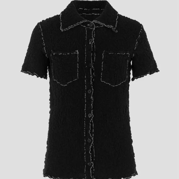 [BUNJANG] Issey Miyake Cauliflower Collar Neck Top Black / 미 이세이미야케 7월 콜리플라워 카라넥 탑 블랙