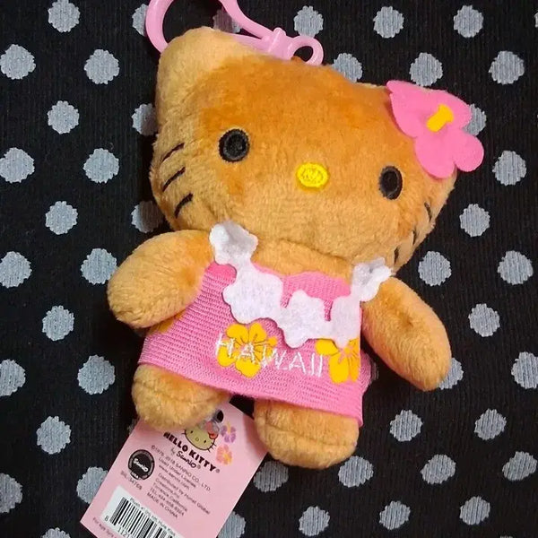 [BUNJANG] Hello Kitty Tanning Kitty Hawaii Concept Plush Keychain / 헬로키티 태닝키티 인형 열쇠고리 하와이 컨셉 키링