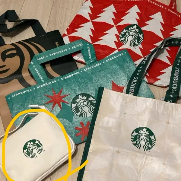 [BUNJANG] Starbucks Partner Foldable Eco Bag & Reusable Bags Bundle Set / 쿨거시 에누리) 스타벅스 파트너용 접이식 에코백 외 리유저블백