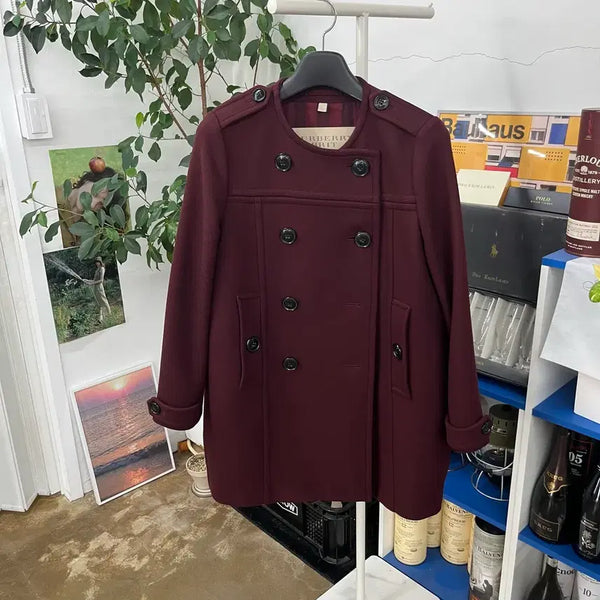 [BUNJANG] Burberry Women's Double Cashmere Blend Coat UK 12 / 버버리 우먼 더블 캐시미어 블렌드 코트 Uk12