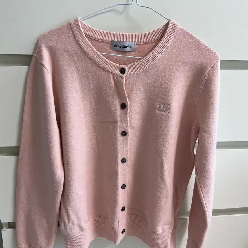 [BUNJANG] Acne Studios Pink Face Logo Cardigan / Acne studio 아크네 스튜디오 핑크 로고 가디건 S