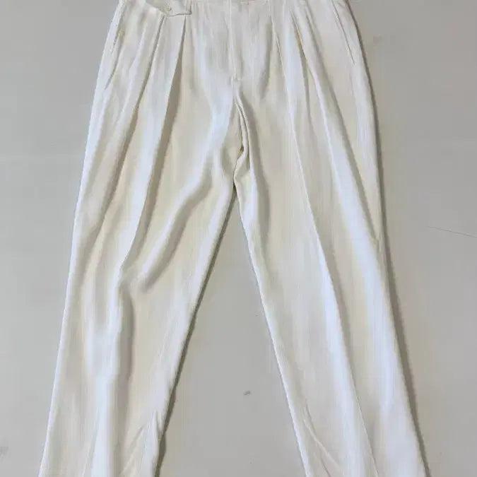 [BUNJANG] TOM FORD White Summer Satin Pleated Tailored Trousers Size 38 / 톰포드 썸머 화이트 슬랙스 38(30인치) 정가 240만원대 챠르르 핏