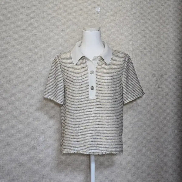 [BUNJANG] She's Miss Summer Tweed Short Sleeve T-Shirt Size 55 / 쉬즈미스 썸머 트위드 반팔티55