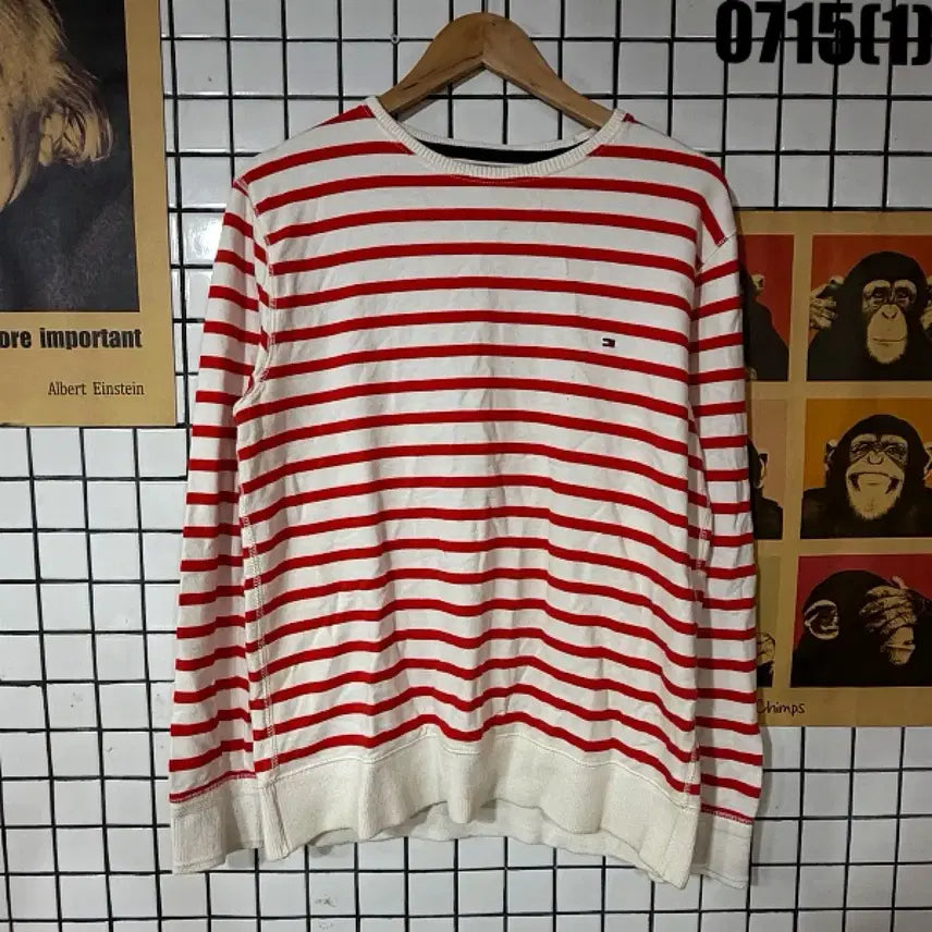 [BUNJANG] Tommy Hilfiger Striped Sweatshirt L / 타미힐피거 단가라 맨투맨 L