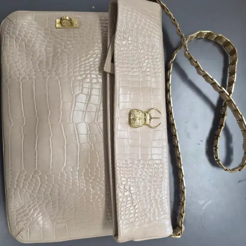 [BUNJANG] Maria Keoma Crocodile Pattern Shoulder Bag / 마리아꾸르키가방