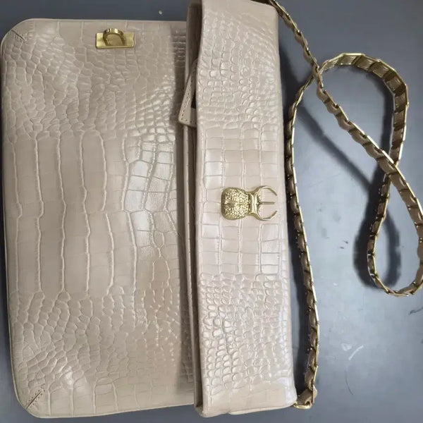 [BUNJANG] Maria Keoma Crocodile Pattern Shoulder Bag / 마리아꾸르키가방