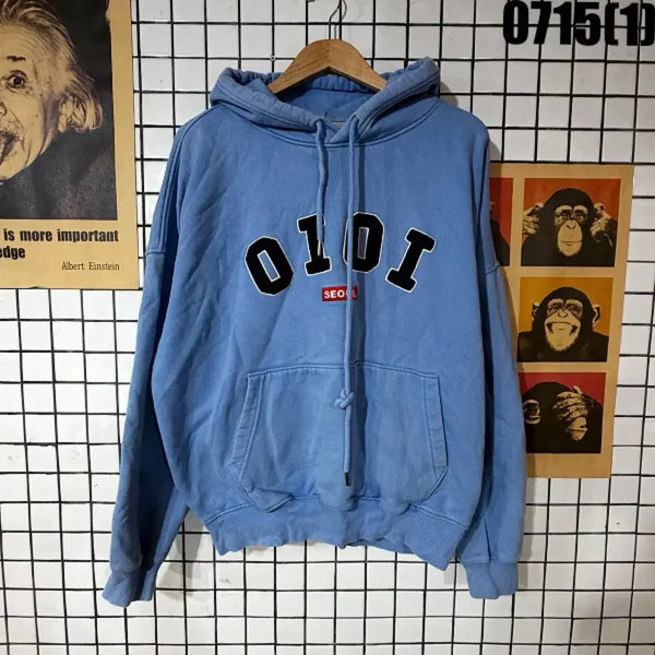 [BUNJANG] 0101 Seoul Hoodie Blue L / 0101 서울 후드티 블루 L