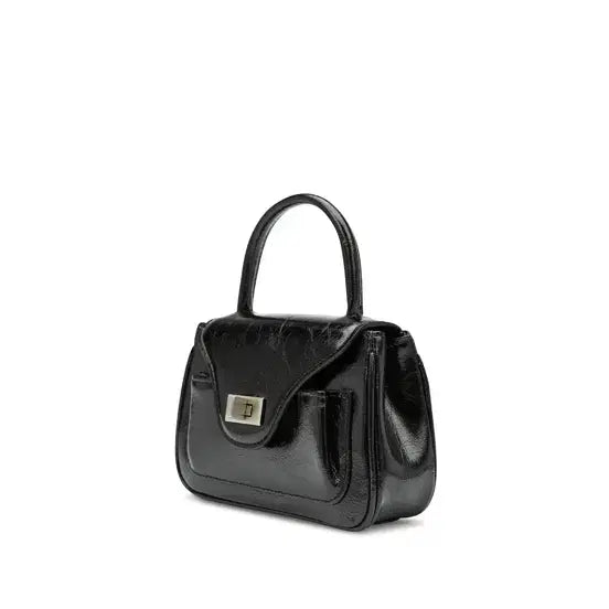 [BUNJANG] Apoa Pao Mini Tote Bag Black with Silver Chain Strap / 아포아 파오 미니 토트백 블랙 +실버 체인 스트랩