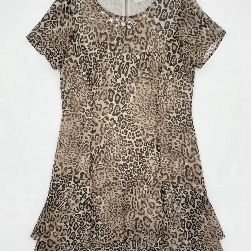 [BUNJANG] Chic Paris Leopard Pattern Dress Vintage / 여성66/ 시크파리스 레오파드 패턴 원피스 빈티지킹