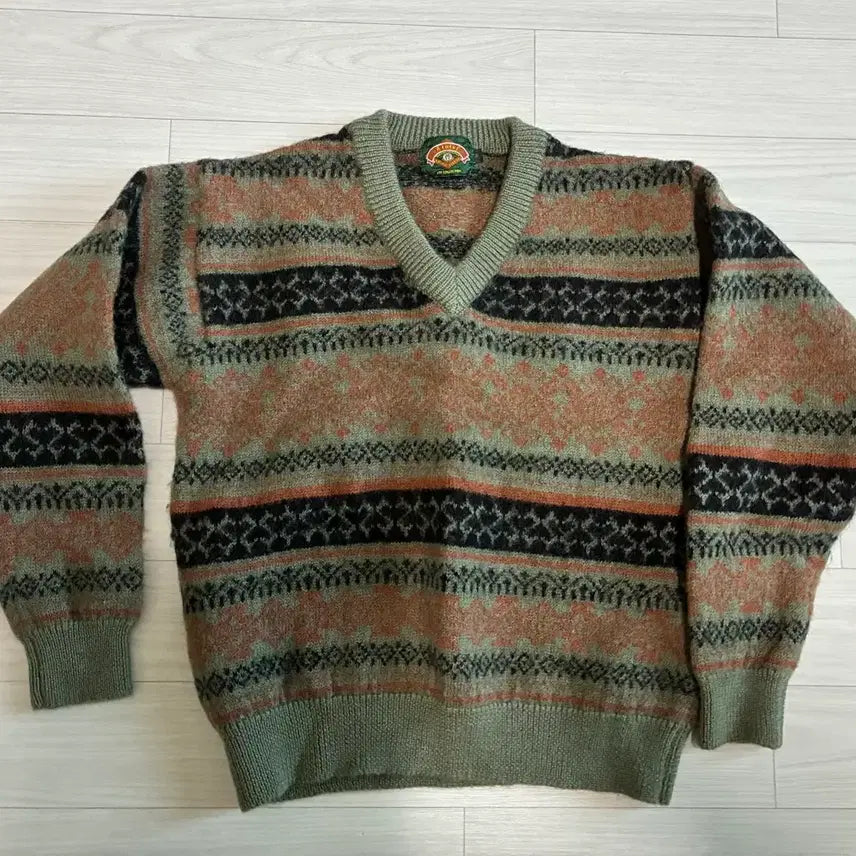 [BUNJANG] Mint Fair Isle Knit / 민트 페어아일 니트