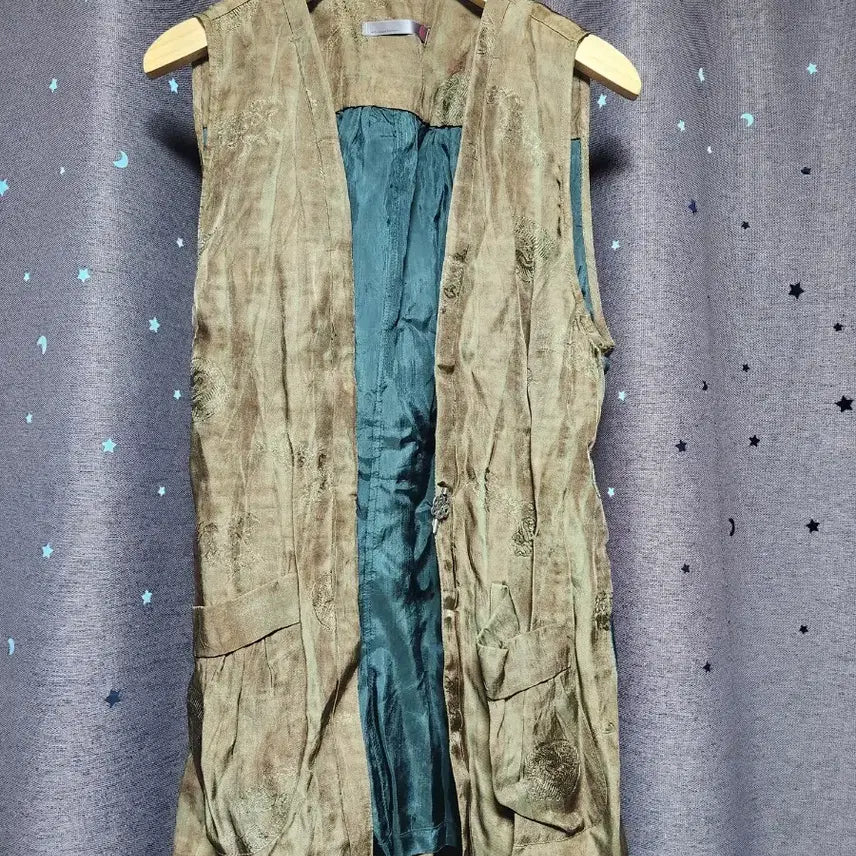 [BUNJANG] Unused Rayon Brown Pattern Vest - Size 90 / 미사용// 인견 브라운 패턴 조끼 베스트-90