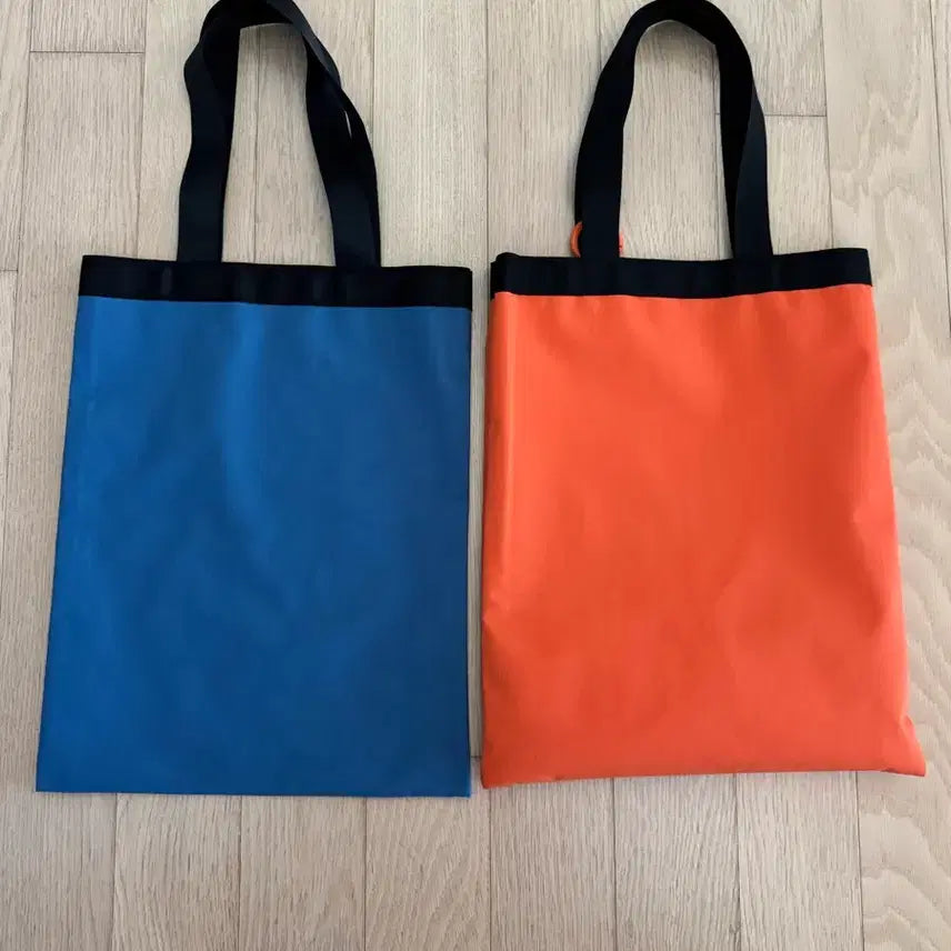 [BUNJANG] Lightweight Totes Set - Orange & Blue / 정말가볍고 이쁜색감의 토트백2개(미사용품)