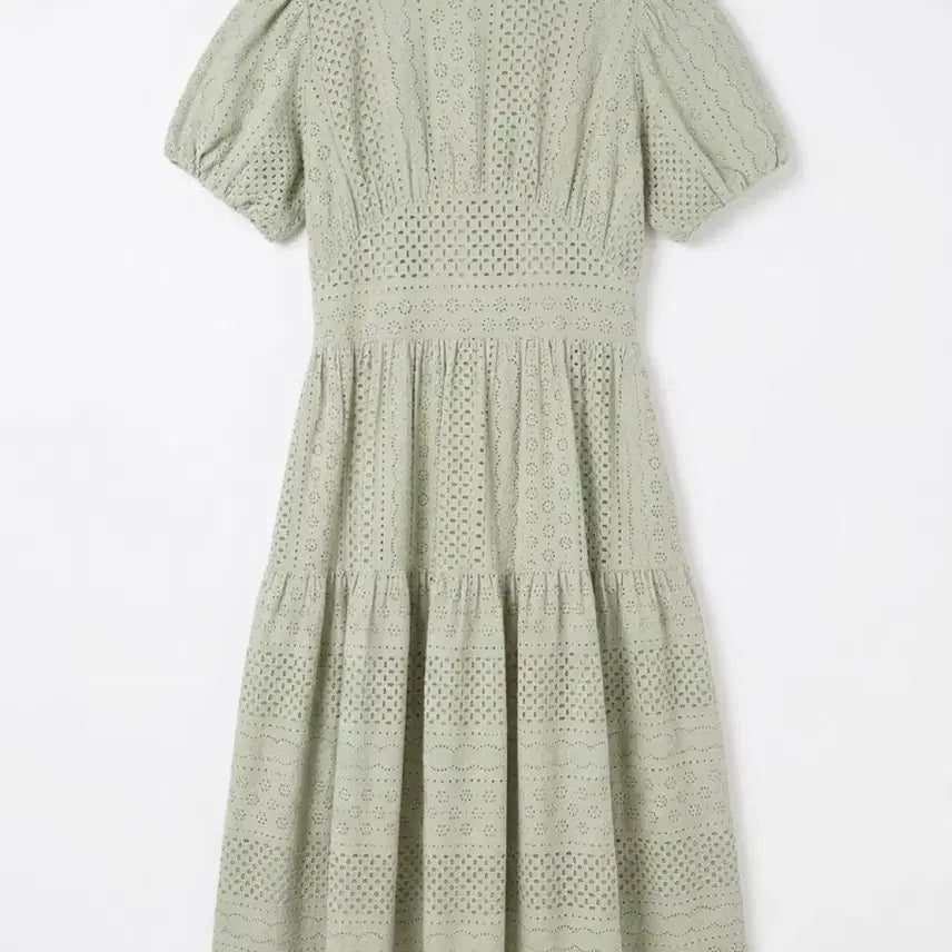 [BUNJANG] Women's Warm Tone Lace Punching Long Dress / 여성F/ 웜톤 레이스 펀칭 론 원피스 빈티지킹