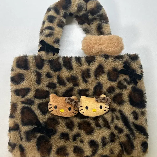 [BUNJANG] Hello Kitty Leopard Fur Tote Bag / [새상품] 헬로키티 레오파드 퍼 토트백