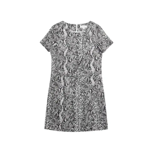 [BUNJANG] Luxury Short-Sleeve Midi Dress with Snake Pattern (Size 77) / 여성77/ S'I 뱀 무늬 럭셔리 반팔원피스