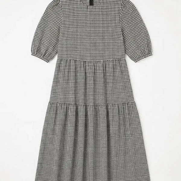 [BUNJANG] Vintage King Check Pattern Short-Sleeve Dress / 여성F/ 체크 패턴 소재좋은 반팔 원피스 빈티지킹