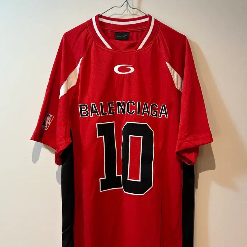 [BUNJANG] Balenciaga x NBA Collaboration Oversized T-Shirt Red Mesh / 발렌시아가 NBA 콜라보레이션 오버사이즈 티셔츠 새상품