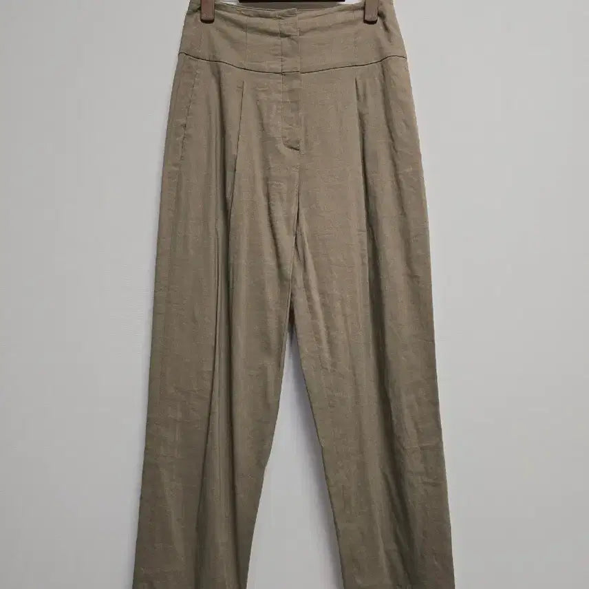 [BUNJANG] Theory Wide Waistband Linen Pants Beige / 띠어리 와이드 허리밴딩 마팬츠 베이지