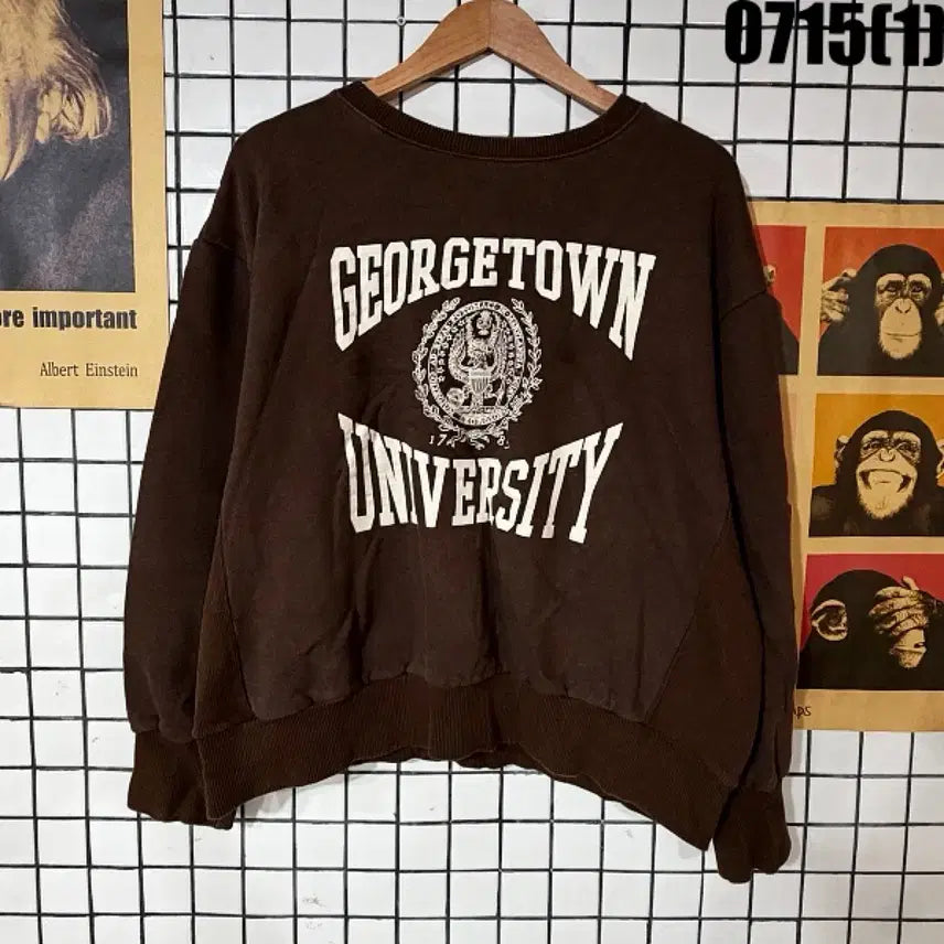[BUNJANG] Georgetown University Sweatshirt Brown L / 조지타운 맨투맨 브라운 L