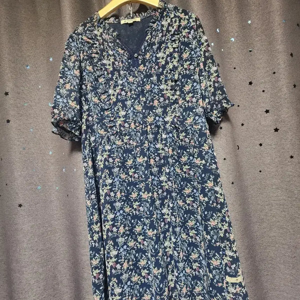 [BUNJANG] Thursday Island Flower Pattern Short Sleeve Midi Dress - Medium / 써스데이아일랜드 플라워 패턴 반팔 미디원피스-M