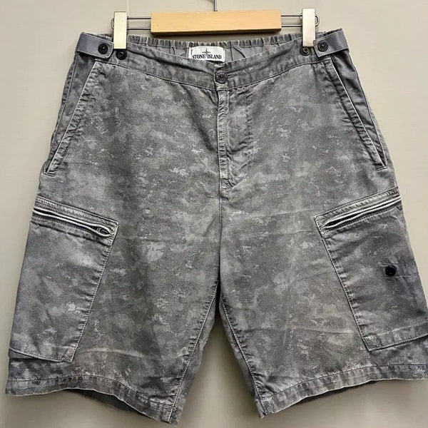 [BUNJANG] Stone Island Ice Grey Camo Cargo Shorts / (32~34)스톤아일랜드 아이스 그레이카모 카고쇼츠 반바지