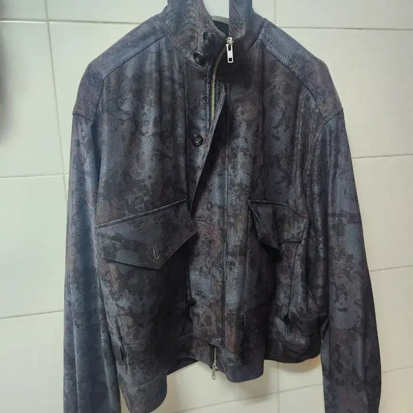 [BUNJANG]  Elwood Camo Flower Pattern Zip-Up Jacket / 엘무드 카모플라워 패턴 집업자켓