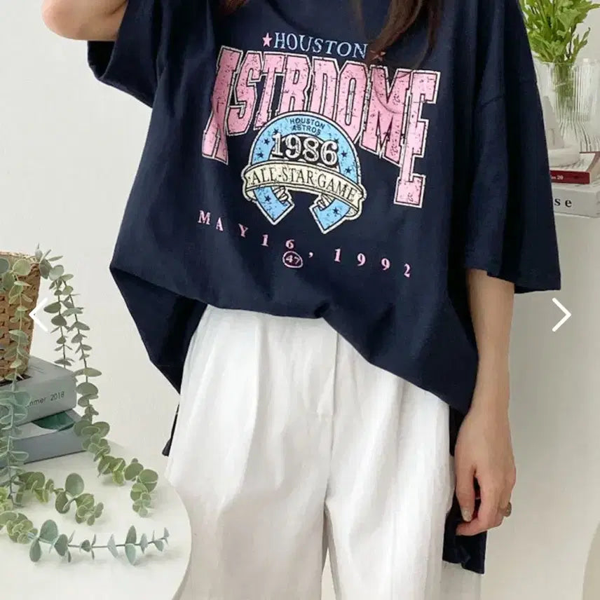 [BUNJANG] Houston Loose Fit Short-Sleeve T-Shirt Navy / 휴스턴 루즈핏반팔 네이비(남여공용)