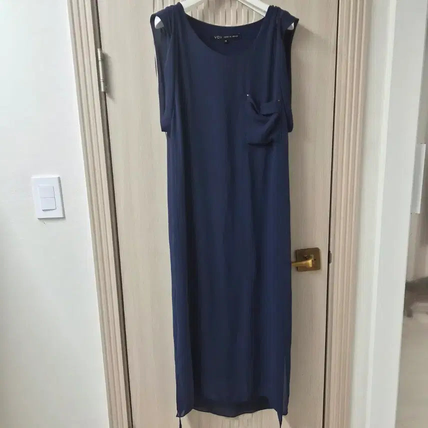 [BUNJANG] VOV Navy Sleeveless Long Dress / VOV 네이비 민소매 롱 원피스