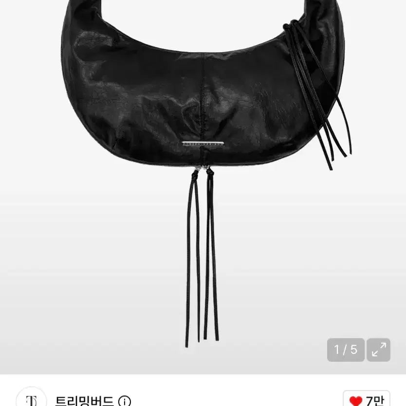 [BUNJANG] trimmingbird Zipper Leather Hobo Bag Black / 트리밍버드 지퍼 레더 호보백 블랙