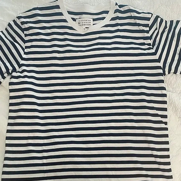 [BUNJANG] Maison Margiela Navy Striped T-Shirt XL / 마르지엘라 네이비 스트라이프 티셔츠