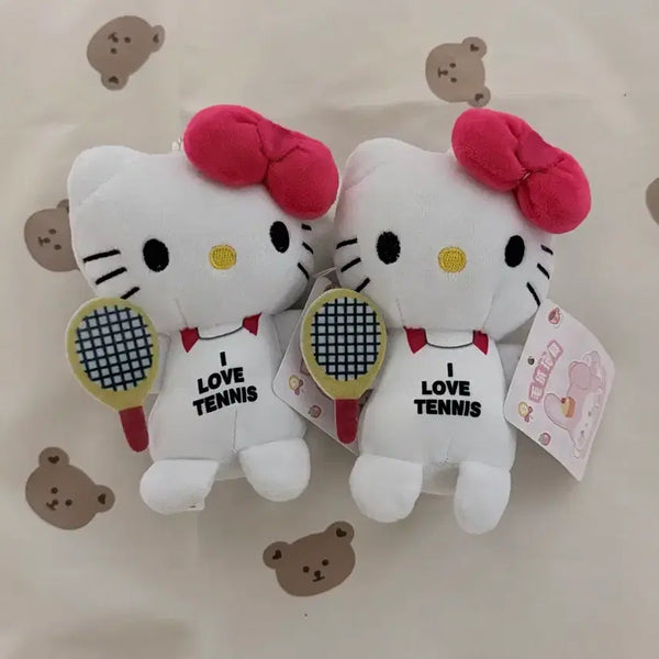 [BUNJANG] Hello Kitty Tennis Doll Keychain Set (2 Pieces) / 헬로키티 테니스 인형 키링 2개 세트