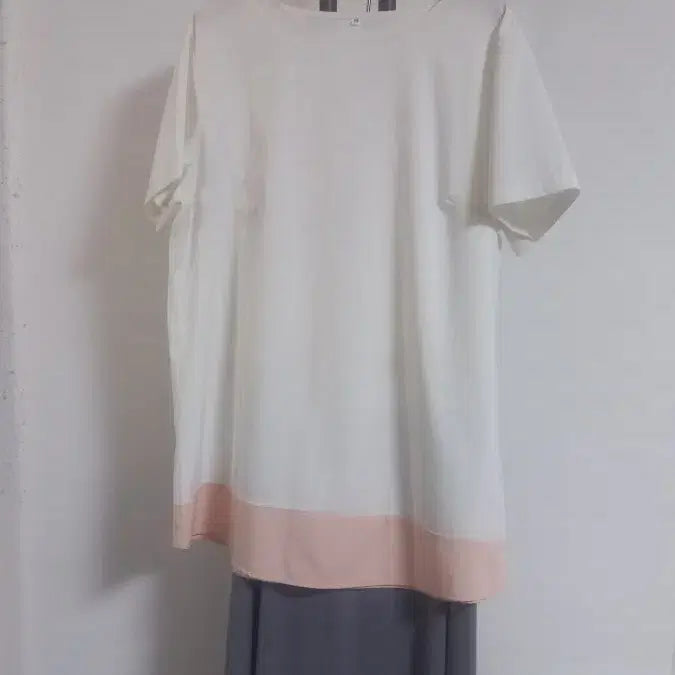 [BUNJANG] White Two-Tone Blouse - Size 105 / 화이트 투톤 블라우스 105