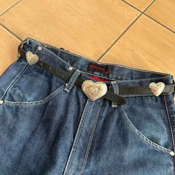 [BUNJANG] Justin Boots 90s USA Heart Pattern Leather Belt / 90s USA 저스틴부츠 하트벨트