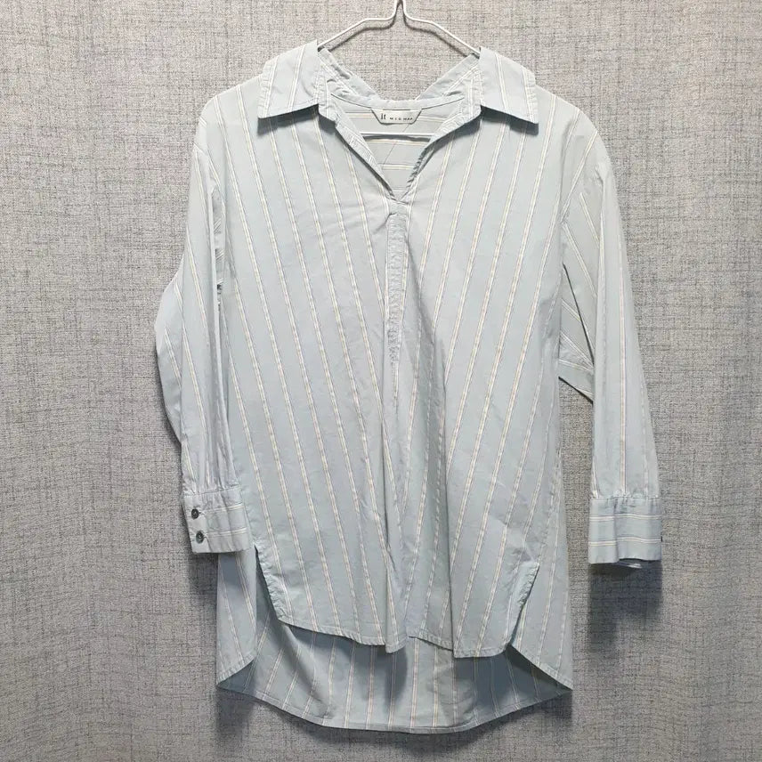 [BUNJANG] IT MICHAA Women's Striped Open Collar Blouse Size 79 / 잇미샤 여성 스프라이트 오픈카라 블라우스 79