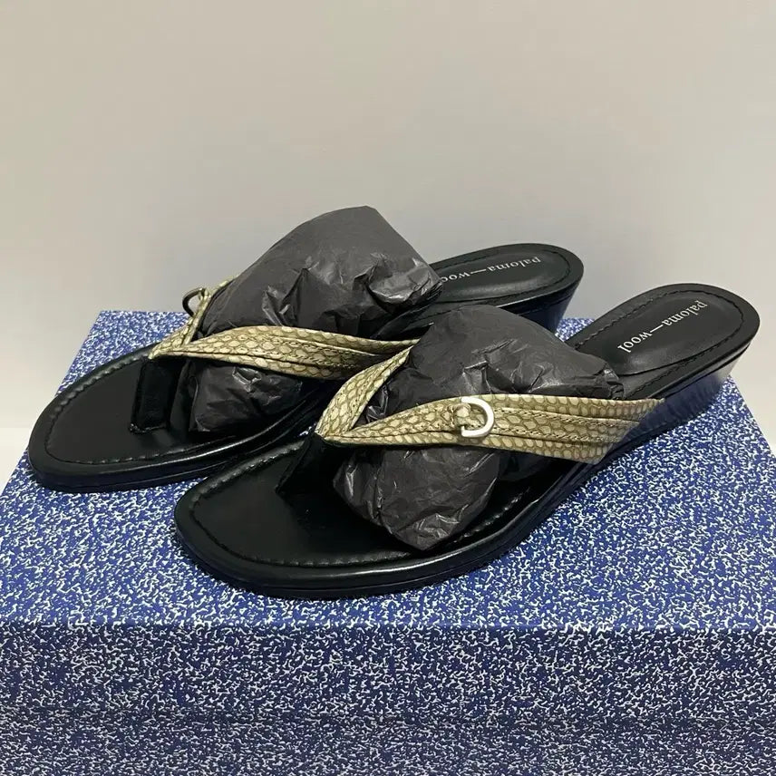 [BUNJANG] Paloma Wool Felipa Wedge Sandals Ecru Python / (새상품)[36,37,38] 팔로마울 Felipa 웨지 샌들/에크루 파이톤