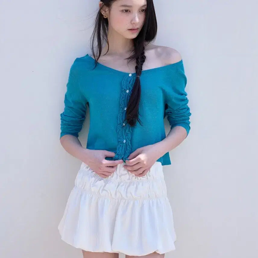 [BUNJANG] Michiko London Kosino Satin Balloon Mini Skirt Cream Ivory / 미치코런던 코시노 새틴 벌룬 미니 스커트 크림 아이보리