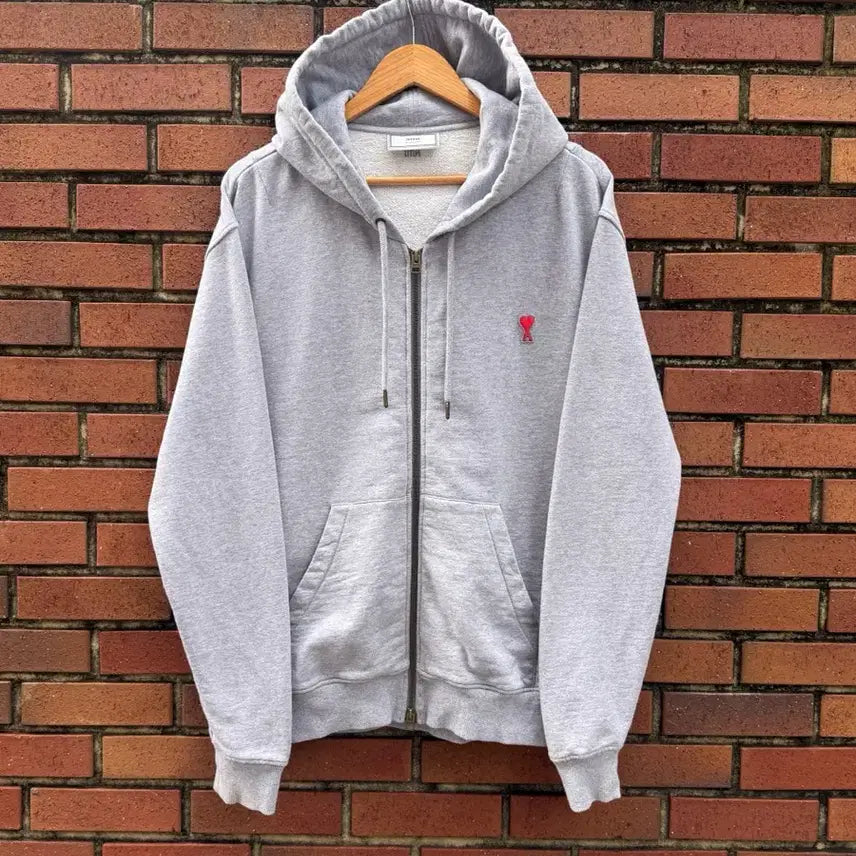 [BUNJANG] Ami Paris Relaxed Fit Small Heart Logo Sweat Hoodie Zip-Up / Ami 아미 루즈핏 스몰 하트로고 스웻 후드집업